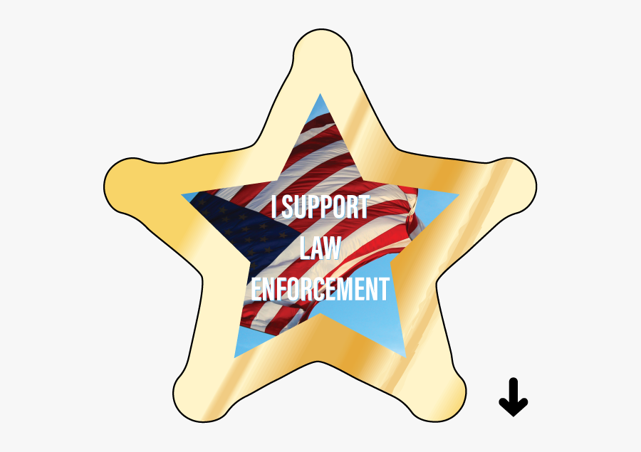 Sheriff Star Recognition Label, 4cp, Transparent Clipart