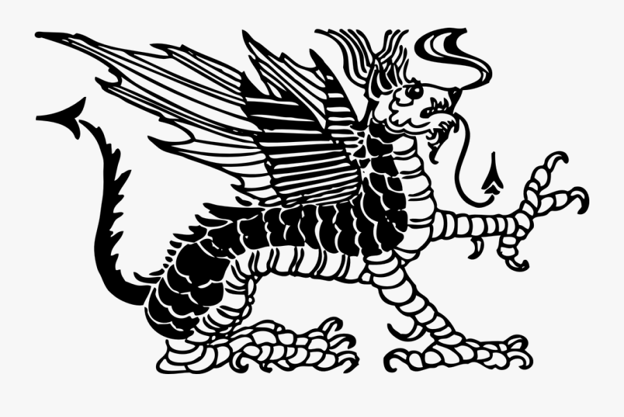 Transparent Culture Clipart Black And White - Dragon Public Domain, Transparent Clipart