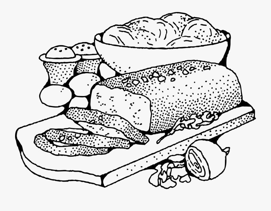 Food Black And White Clip Art, Transparent Clipart