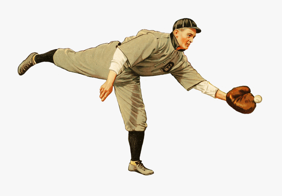 Baseball Player With Glove And Ball - Baseball Player With Glove Clipart, Transparent Clipart