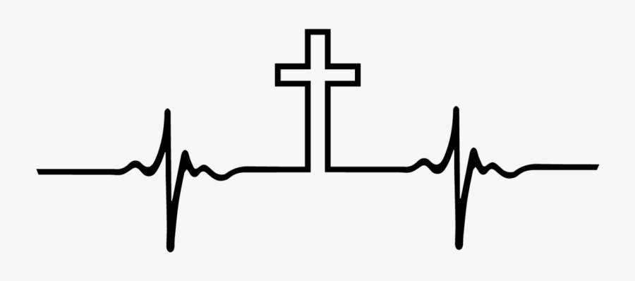 Transparent Heartbeat Clipart - Heartbeat Line With Cross, Transparent Clipart