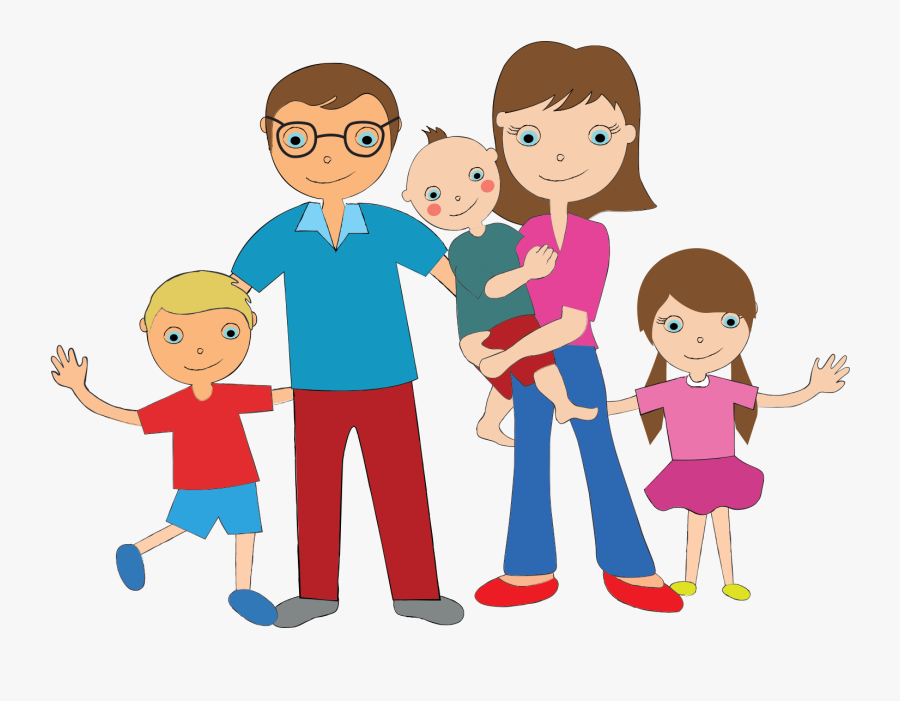 5 Family Members Clipart - Family Of 5 Clipart, Transparent Clipart