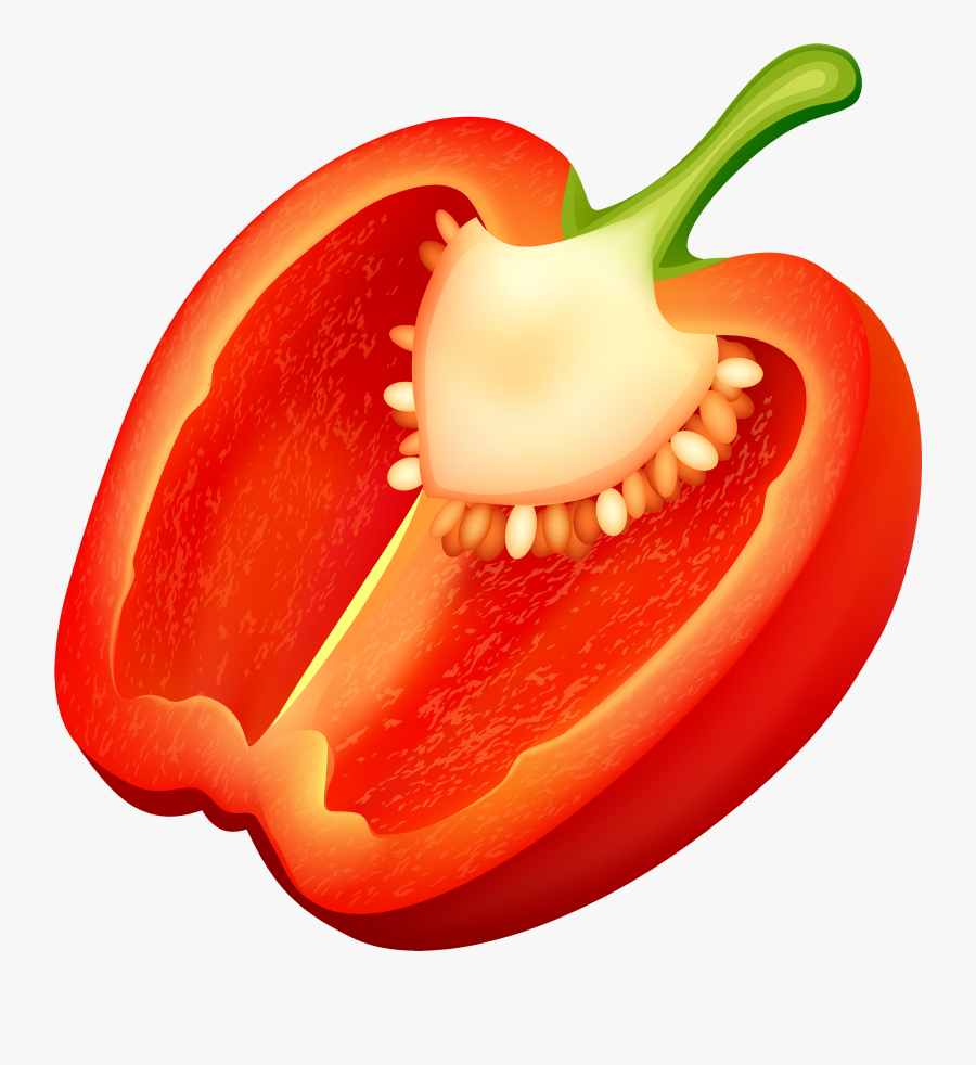 Half Red Pepper Png Clipart - Half A Red Pepper, Transparent Clipart