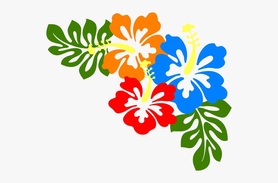 Hibiscus Cliparts - Hawaiian Flowers Border Png, Transparent Clipart