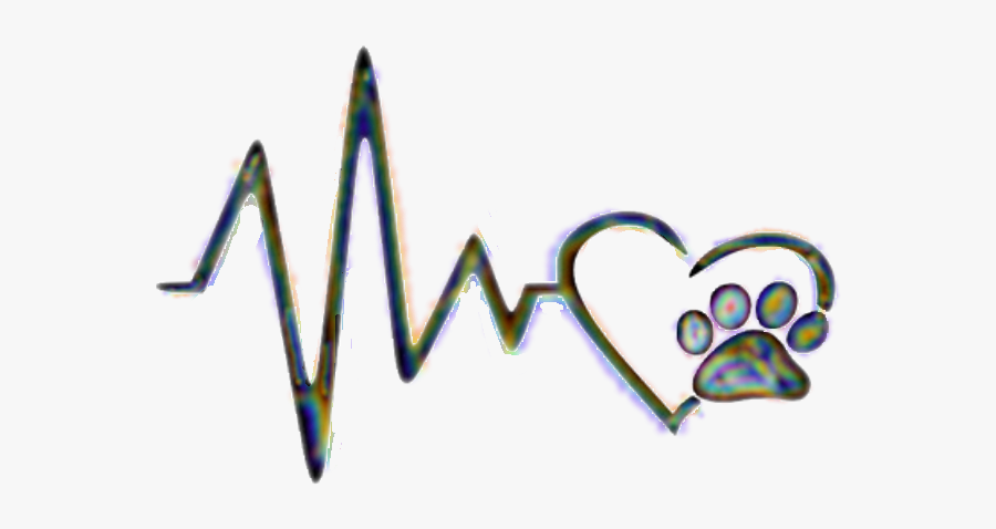 #heartbeat #pawprint #love #pet - Batimento Cardiaco Com Animais, Transparent Clipart