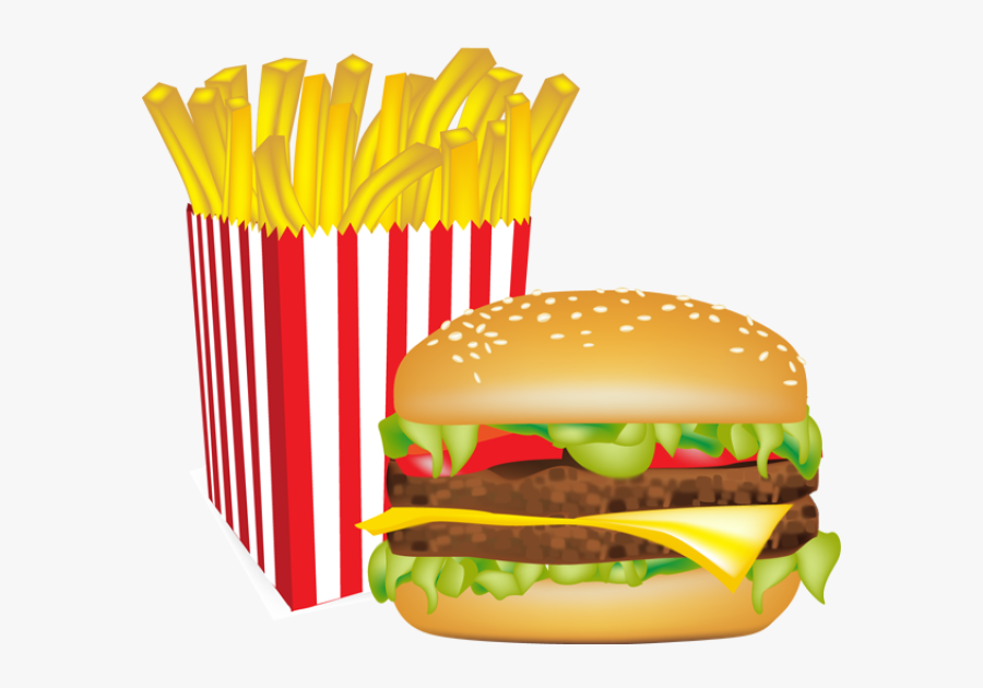 Clip Art Hamburger And Fries Clipart - French Fries And Burger, Transparent Clipart