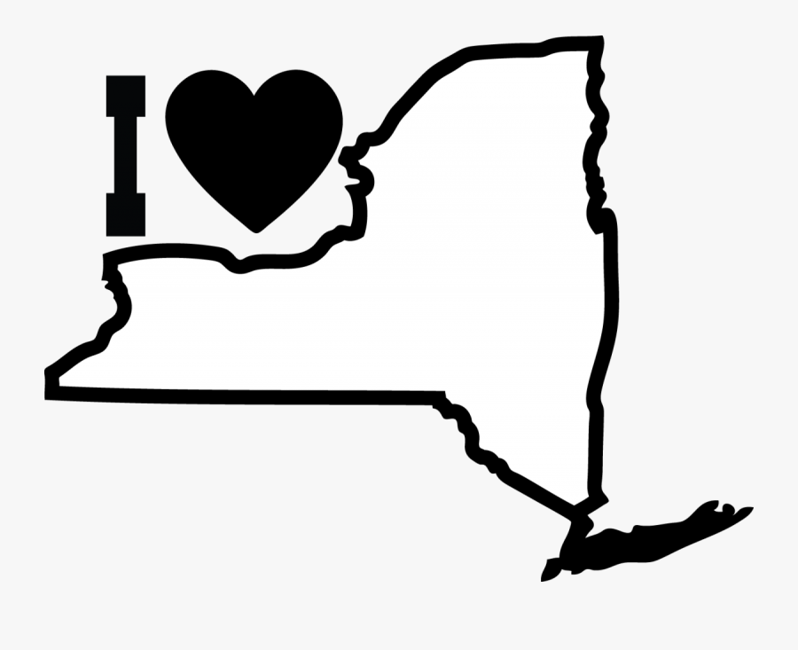 State Of New York Map Outline - New York City State Outline, Transparent Clipart