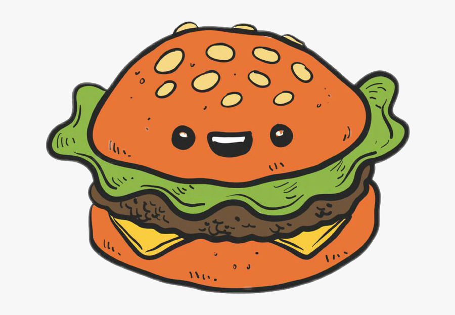 #burger #hamburger #cute - 3 Best Friends Food, Transparent Clipart