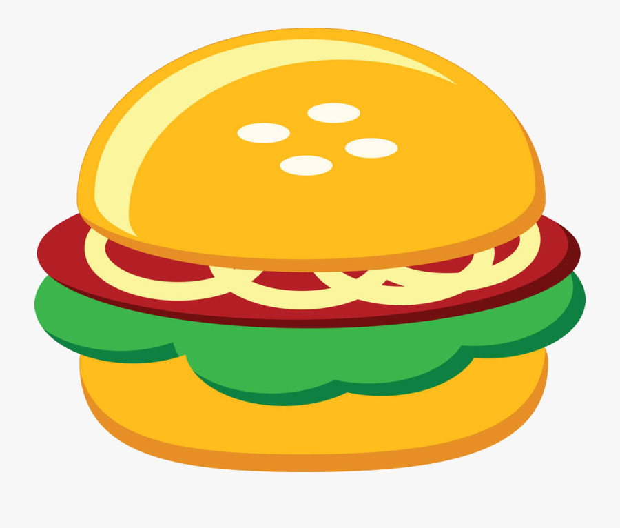 Hamburger Fast Food Chicken Sandwich Clip Art - Clip Art Burger Png, Transparent Clipart