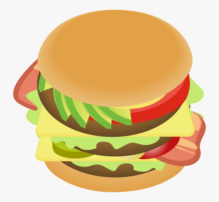 Sandwich,hamburger,food - Hamburger, Transparent Clipart