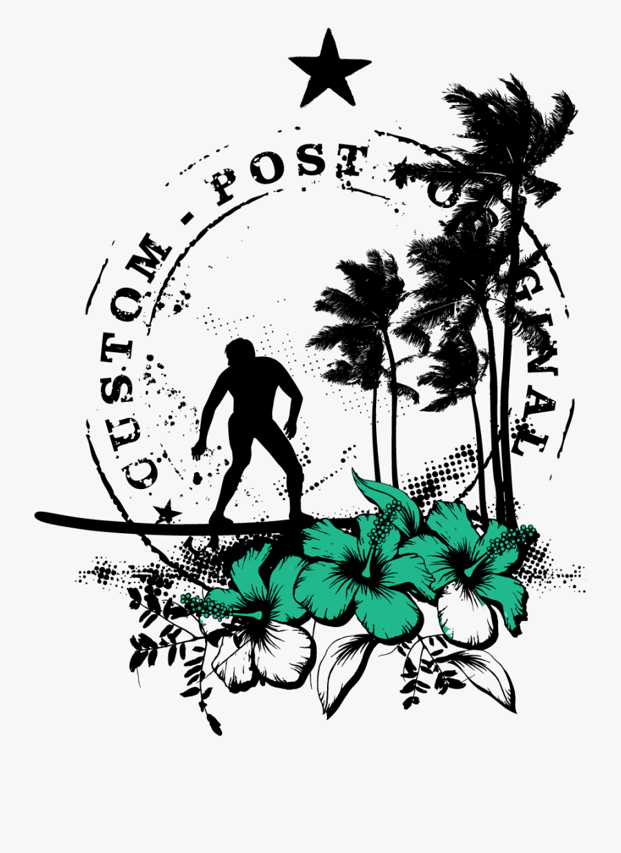 Transparent Hawaii Clip Art - Surfing, Transparent Clipart