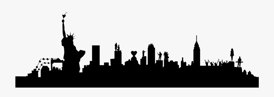 Clip Art Freeuse Collection Of Nyc - New York Skyline With Transparent Background, Transparent Clipart