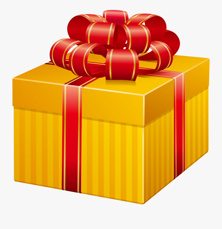 Yellow Present Box Png Clip Art - Gift Box Png Yellow, Transparent Clipart
