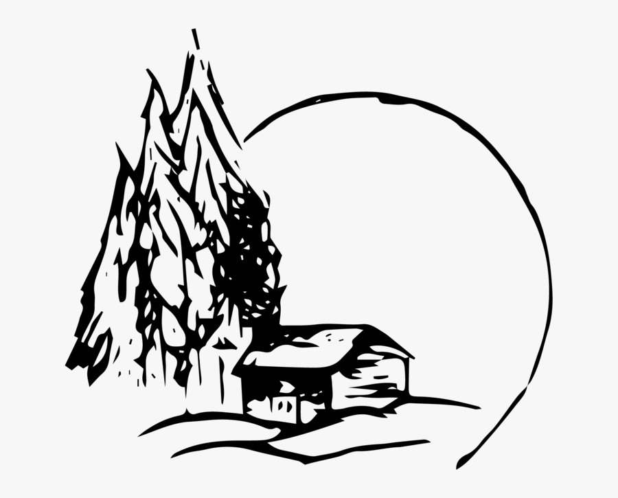 Indian River Goose - Cabin On River Drawing, Transparent Clipart