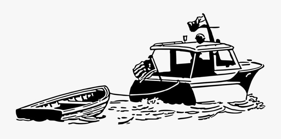 Boat Pulling Another Boat, Transparent Clipart