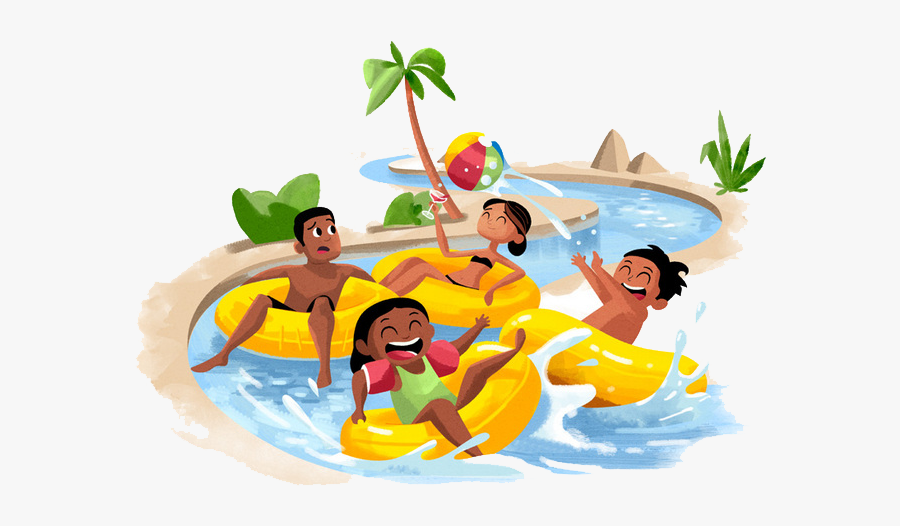 Wetnwild Gold Coast The Fun Valley Beach Lazy River - Water Park Cartoon Png, Transparent Clipart
