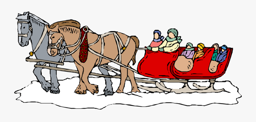 Winter Sleigh Ride Clipart, Transparent Clipart