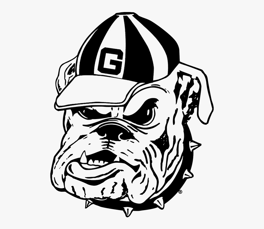 Bulldog Outline - Georgia Bulldogs Old Logo, Transparent Clipart