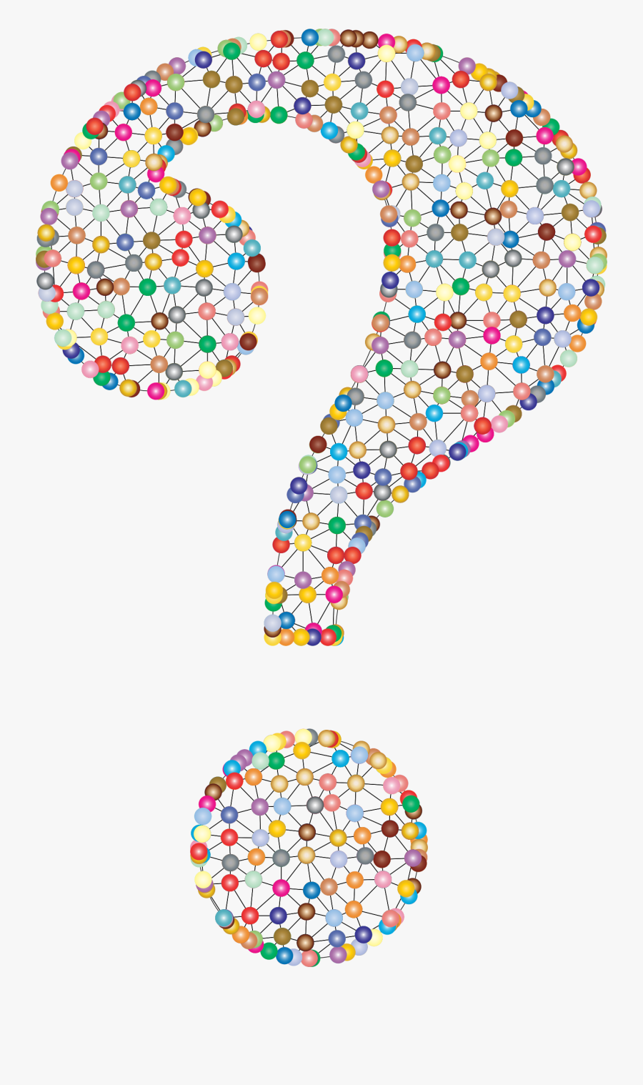 Prismatic Wireframe Big Image - Colorful Question Mark Png, Transparent Clipart