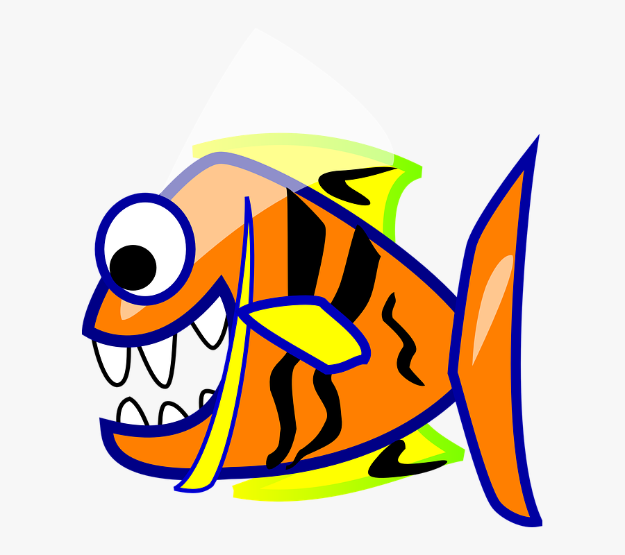 Orange Fish Clip Art At Clker - Clipart Piranha, Transparent Clipart
