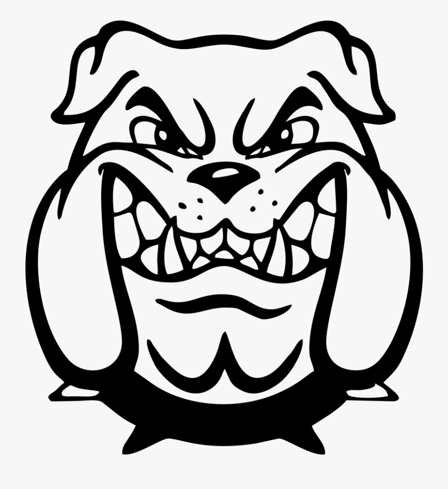 Dog Bulldog Scary Auto Car Bumper Window Vinyl Decal - Mascot Bulldogs, Transparent Clipart