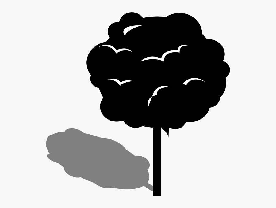 Black White Shade Tree Clipart - Tree Shadow Clipart Black And White, Transparent Clipart