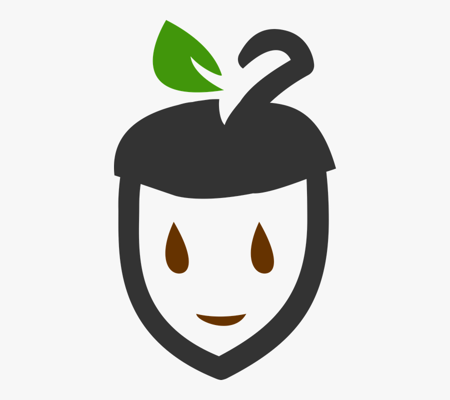 Pictogram, Fruit, Oak, Tree, Acorn, Timid, Smile, Young - Piktogramm Eichel, Transparent Clipart