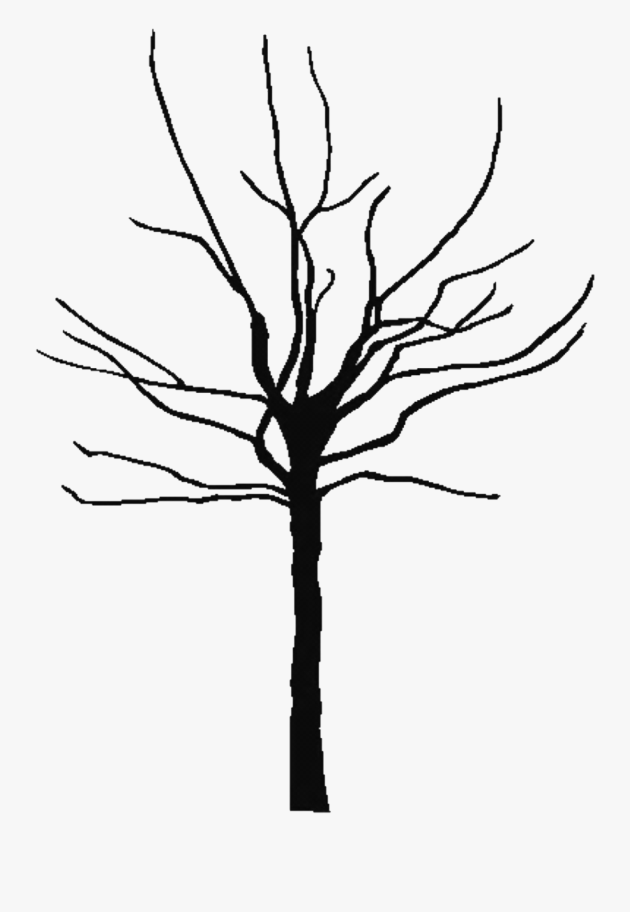 White Oak Tree Silhouette At Getdrawings - Outline Of Black Tree, Transparent Clipart
