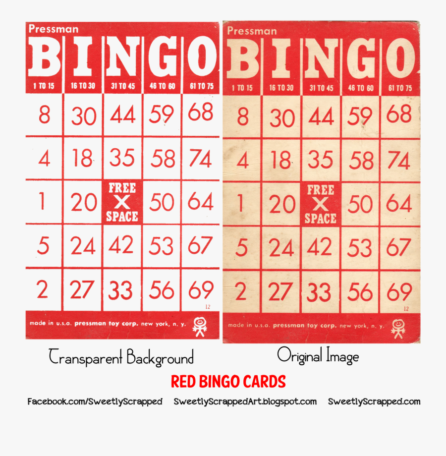 Vintage Bingo Cards, Transparent Clipart