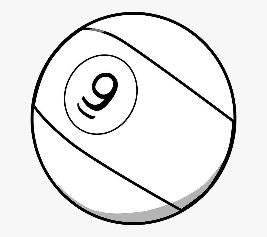 Pool Ball 9 Svg Clip Arts - Billiards Cue Ball 3 Clip Art, Transparent Clipart