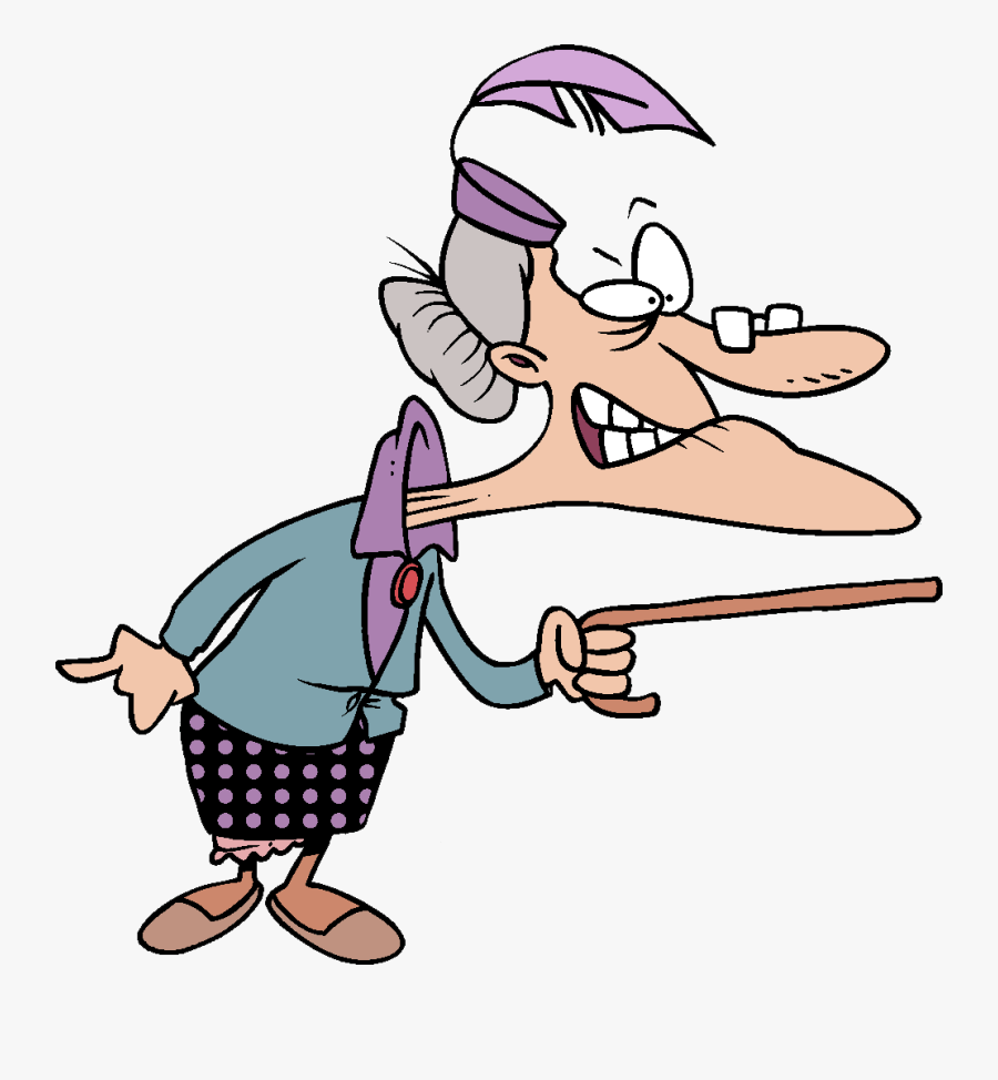Cartoon Transparent Old Lady, Transparent Clipart