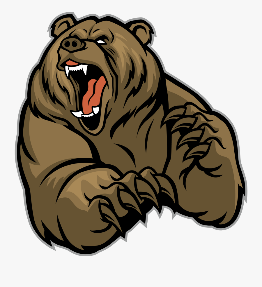 Clip Art Brown Grizzly Animals - Grizzly Bear Mascot, Transparent Clipart