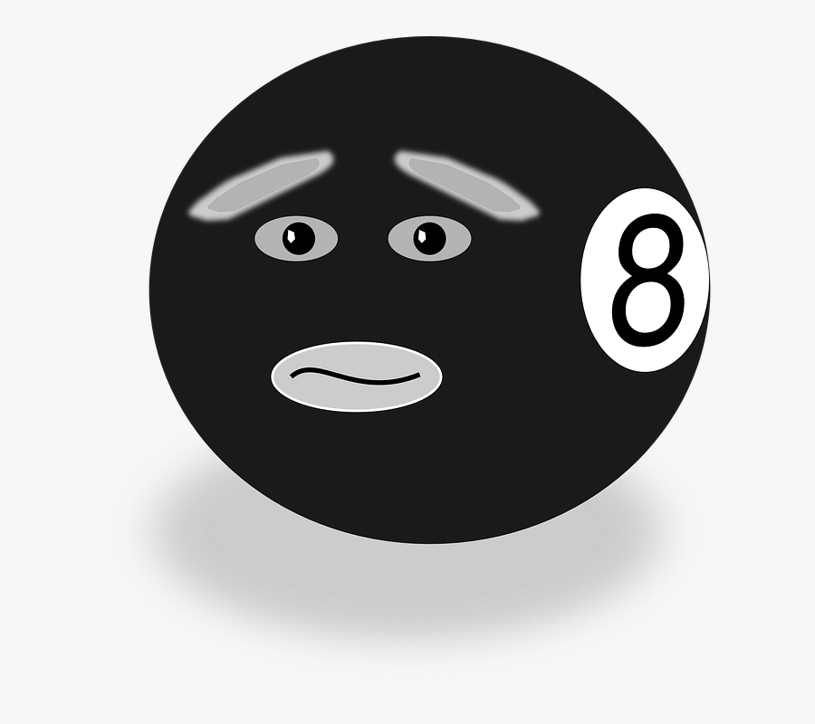 Black Ball With Face, Transparent Clipart