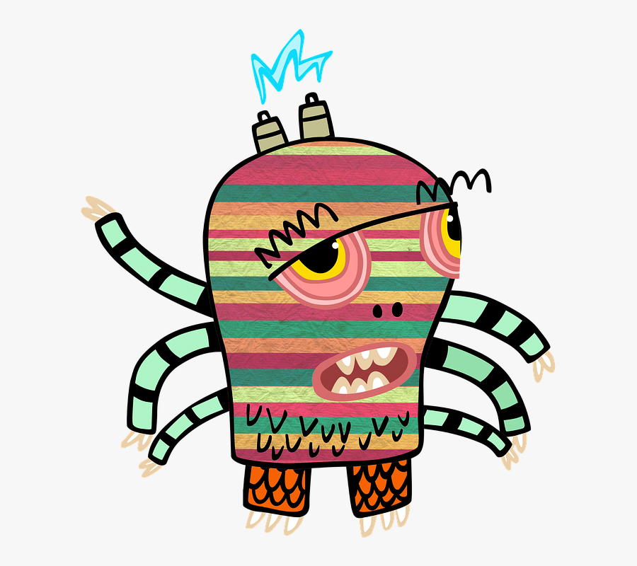 Monster, Clip, Art, Kids, Cartoon, Green, Space, Cute - Small Monster No Background, Transparent Clipart