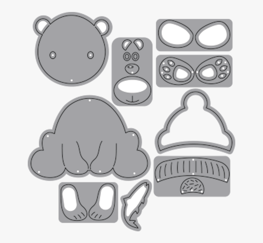 Polar Bear - Elizabeth Craft Designs Polar Bear 1565, Transparent Clipart