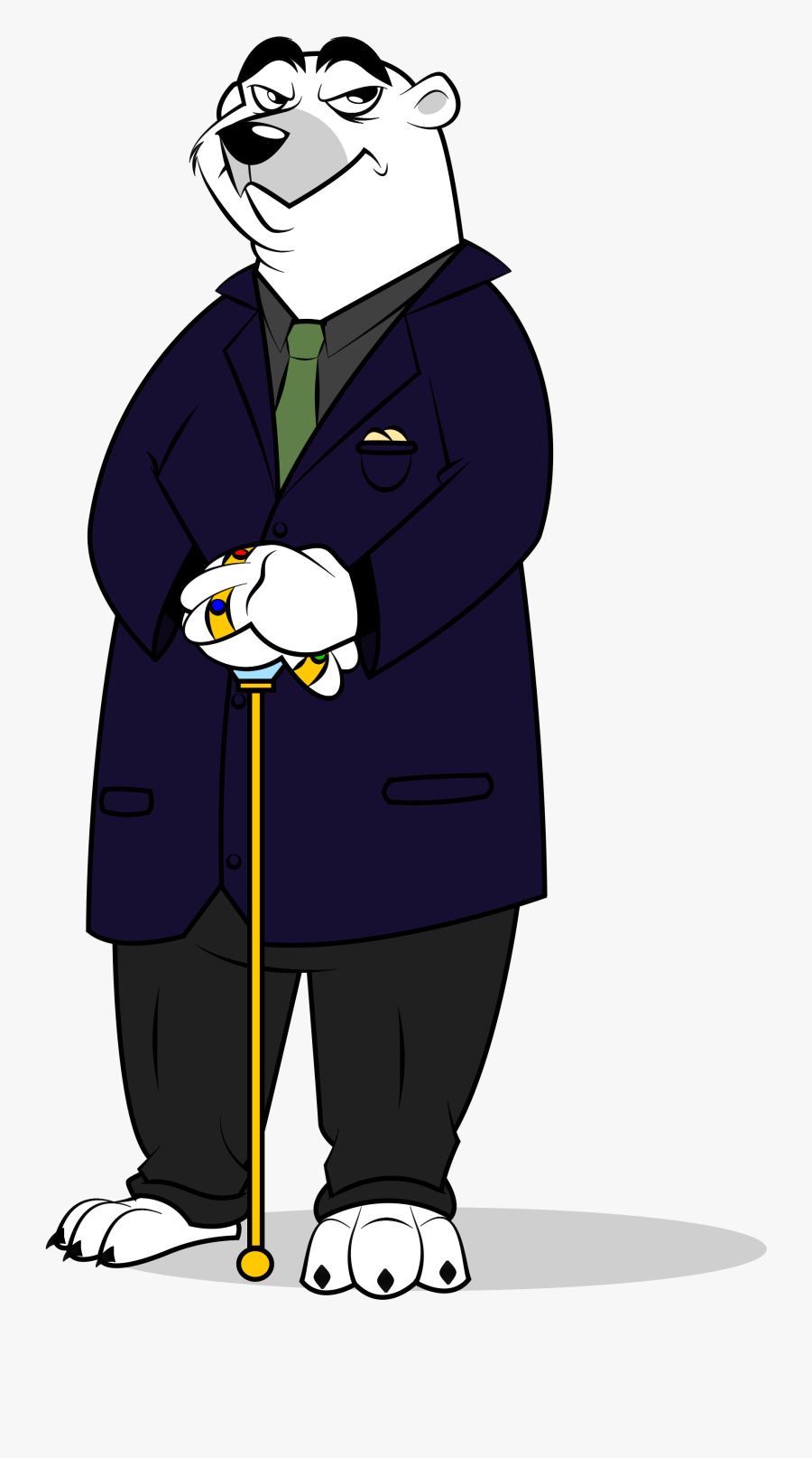 Polar Bear Kingpin - Cartoon, Transparent Clipart