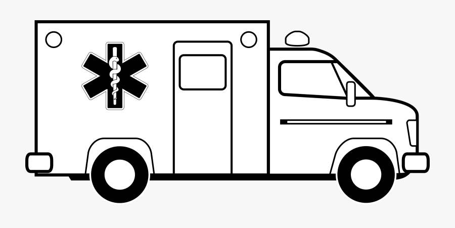 Fire Engine Emergency Vehicle Car Fire Department Clip - Ambulance Clipart Black And White, Transparent Clipart