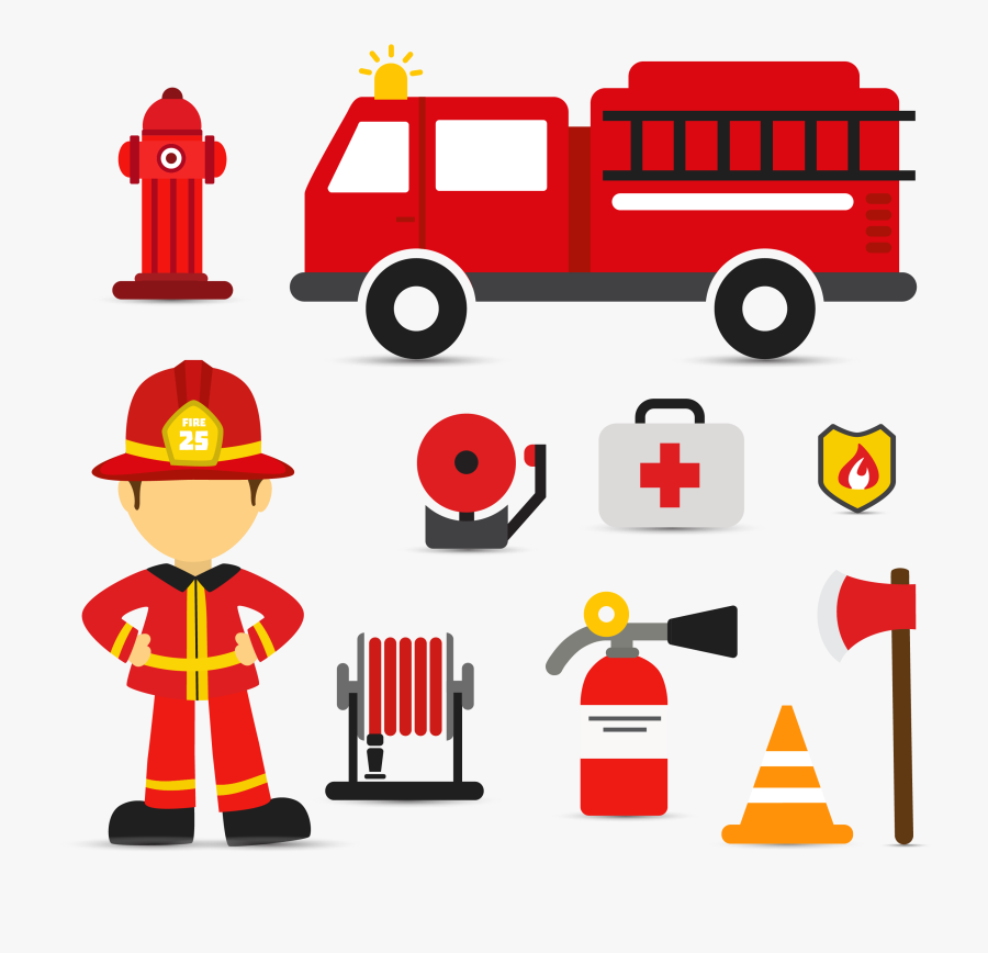 Firefighter Fire Engine Euclidean Vector - Vector Fire Truck Svg, Transparent Clipart