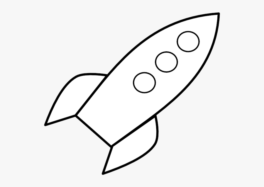Rocket Ship Cartoon Clipart Space Clip Art White Free - Black And White Rocket Ship Png, Transparent Clipart