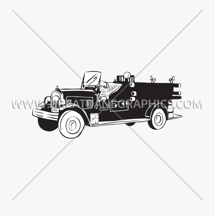 Fire Truck Black Production - Pickup Truck, Transparent Clipart