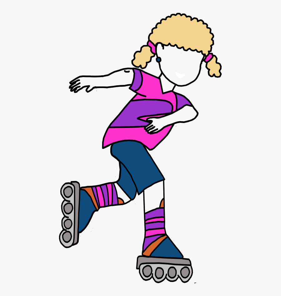 Roller Skating Birthday Party Favor Bag - Cartoon Girl On Roller Blades, fr...