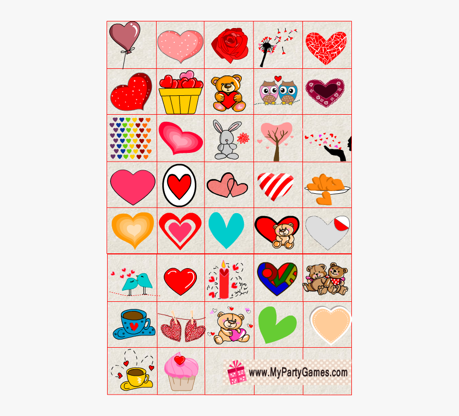 Valentine Bingo Caller"s Checklist, Transparent Clipart