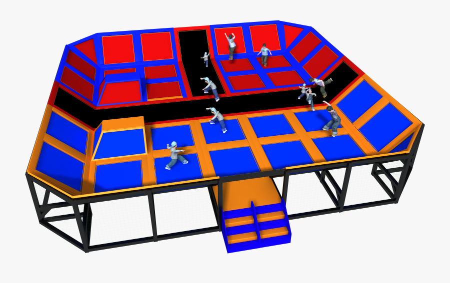 Trampoline Clipart Park - Cartoon Trampoline Park Png, Transparent Clipart