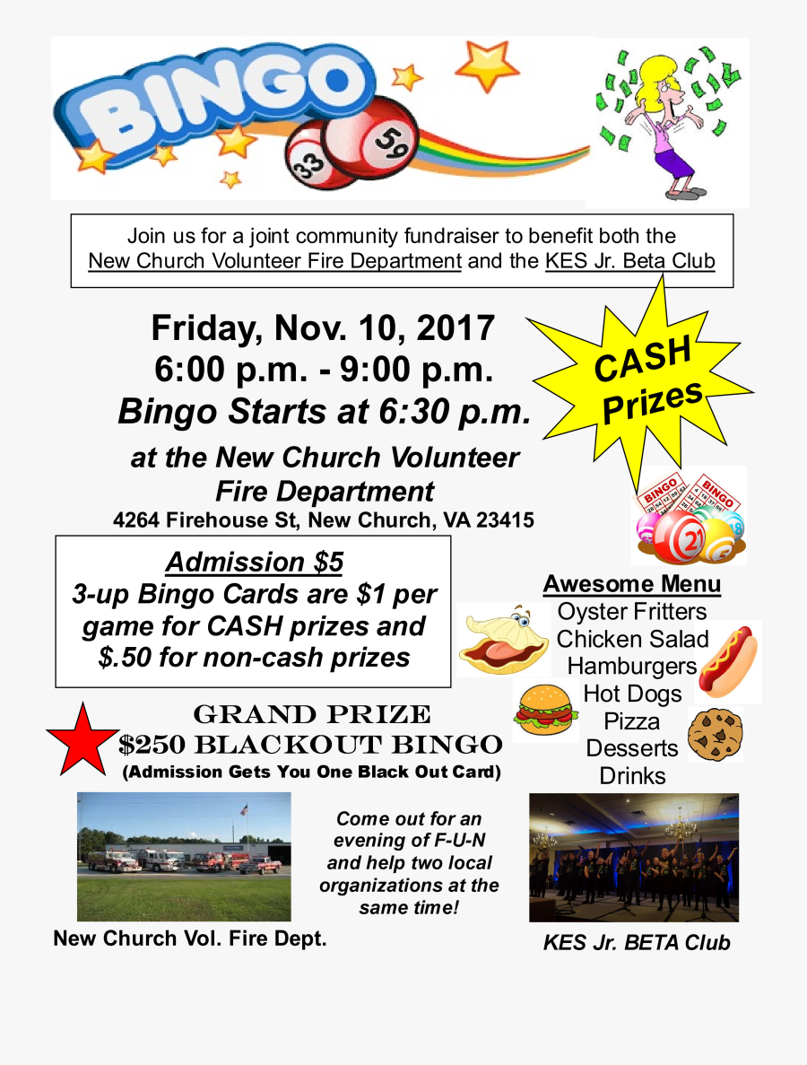 Fire Department Bingo, Transparent Clipart