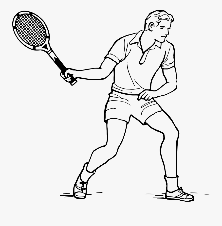 Tennis Player - Tennis Player Tennis Clipart Black And White, Transparent Clipart