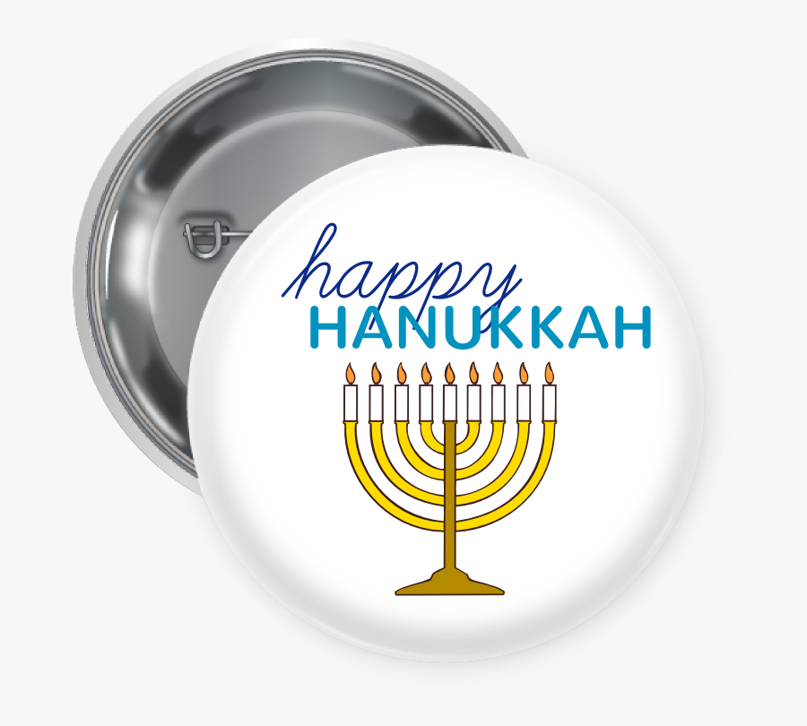 Happy Hanukkah Button - Hanukkah, Transparent Clipart