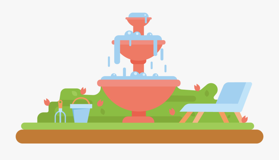 Fountain Garden Park Clip Art - 小 喷泉 卡通, Transparent Clipart