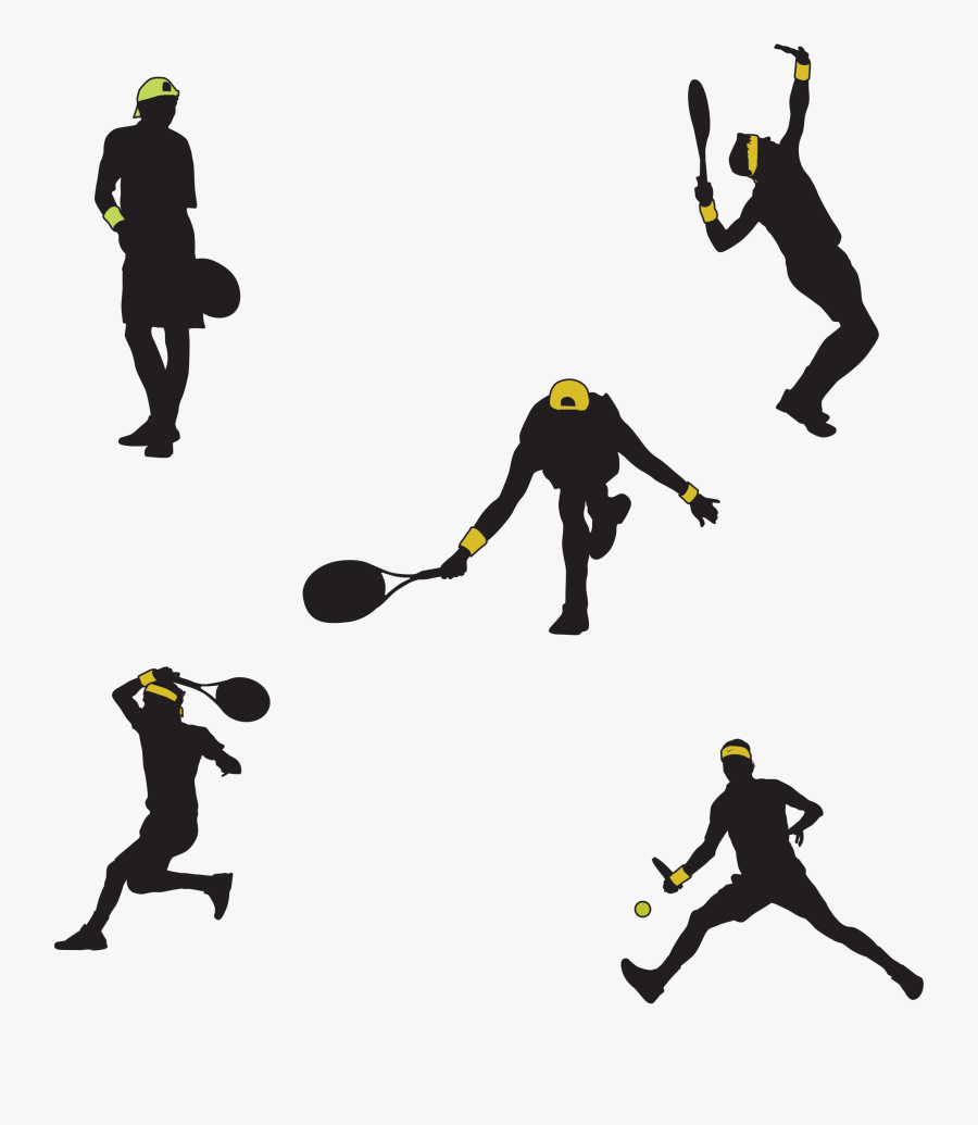 Tennis Player Racket Clip Art - Tennis Silhouette Clipart, Transparent Clipart
