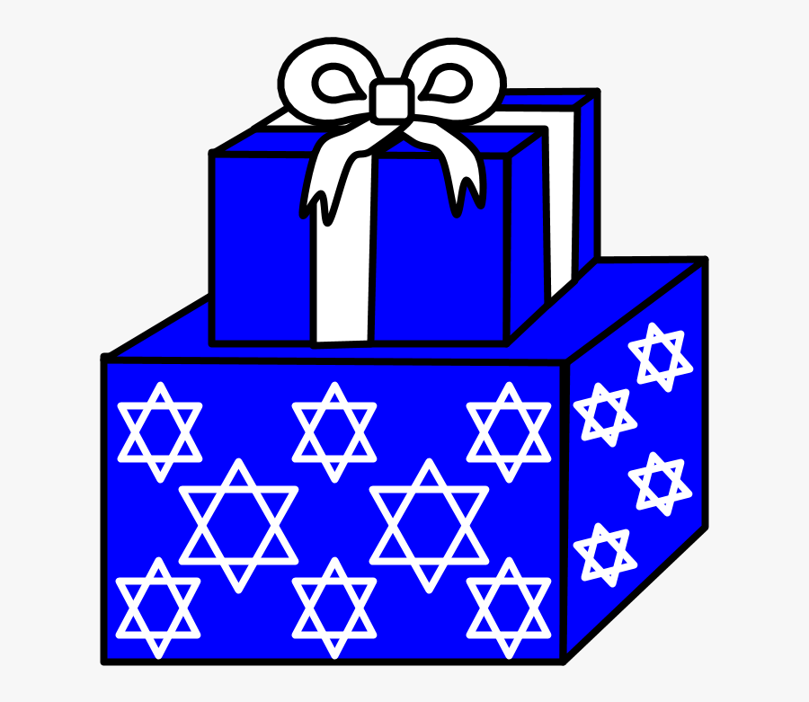 Gifts, Stacked, Hanukkah, Stars, Blue, White, Transparent Clipart
