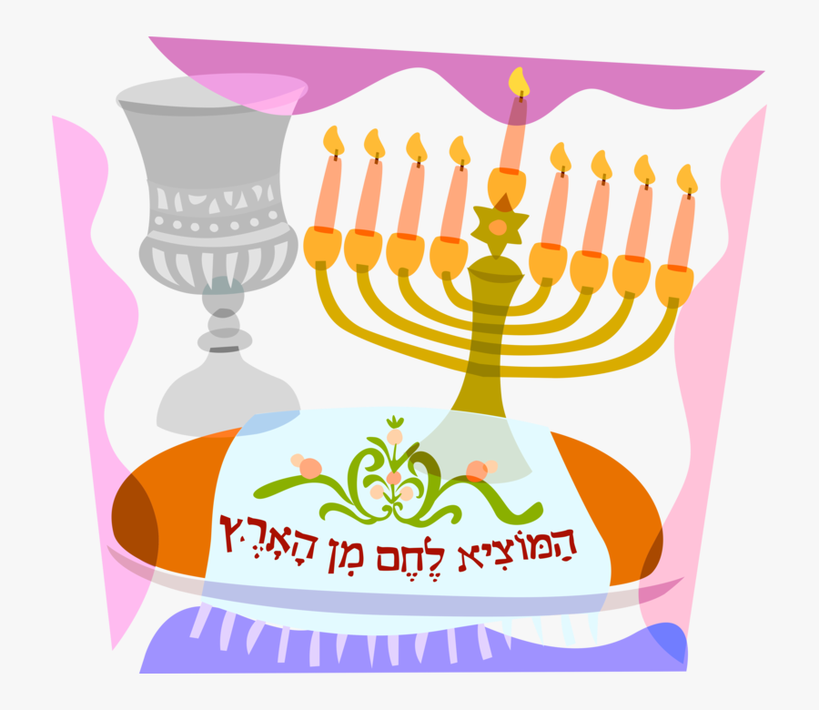 Jewish Menorah With Chalice, Transparent Clipart